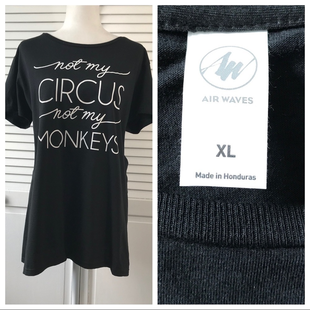 3/$25 AIR WAVES Black Cotton Shirt Size XL